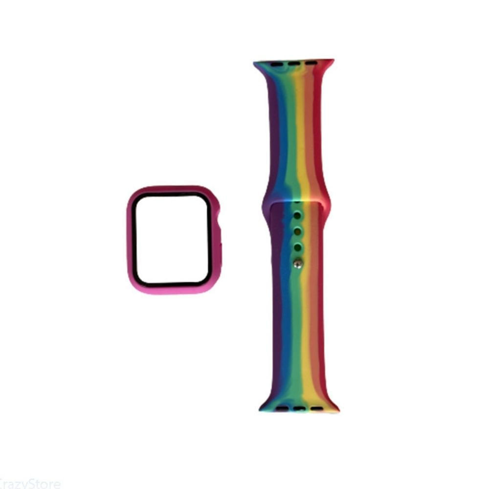Kit Correa + Case + Mica para Apple Watch 44 mm Rainbow