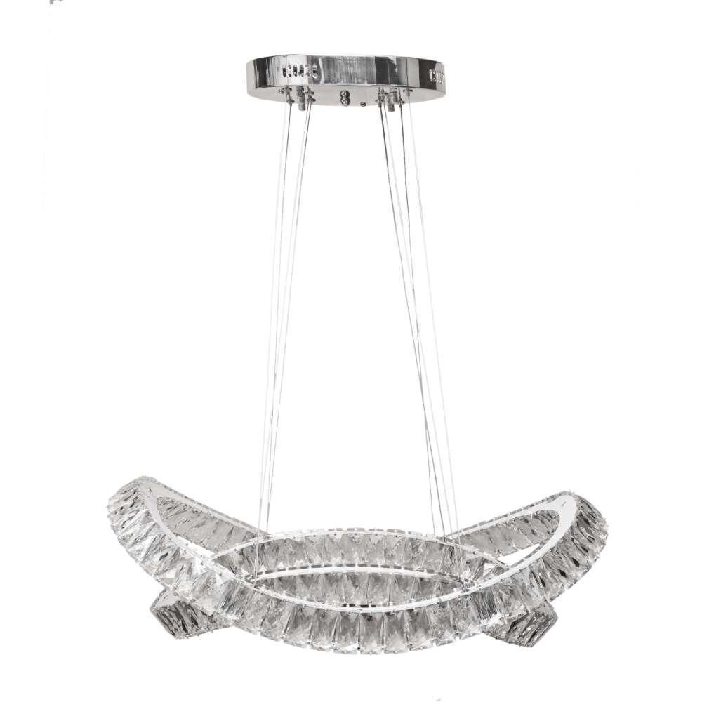 Lámpara De Cristal Con Dos Aros Cinta Led