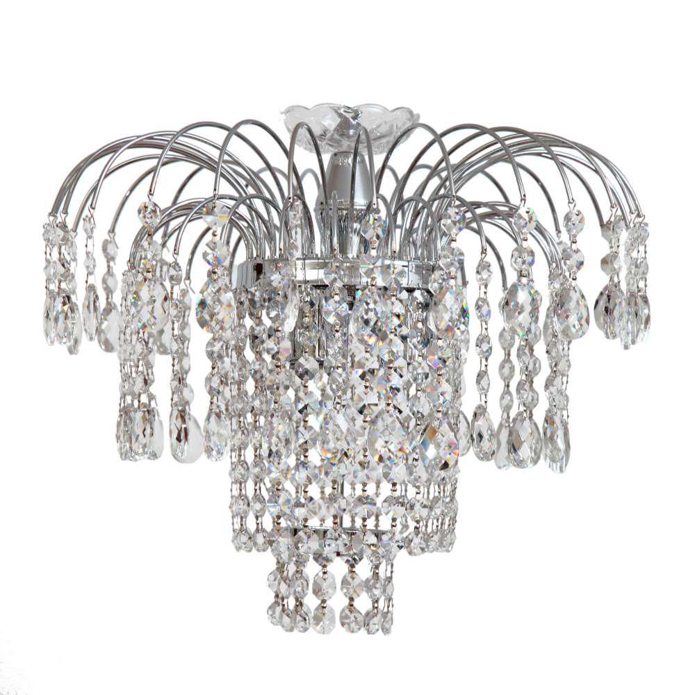 Lámpara De Cristal Opera 3 Luces Cromada