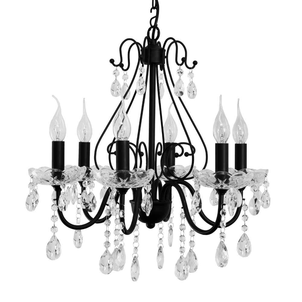 Lámpara De Techo Roman 6 Luces Negro