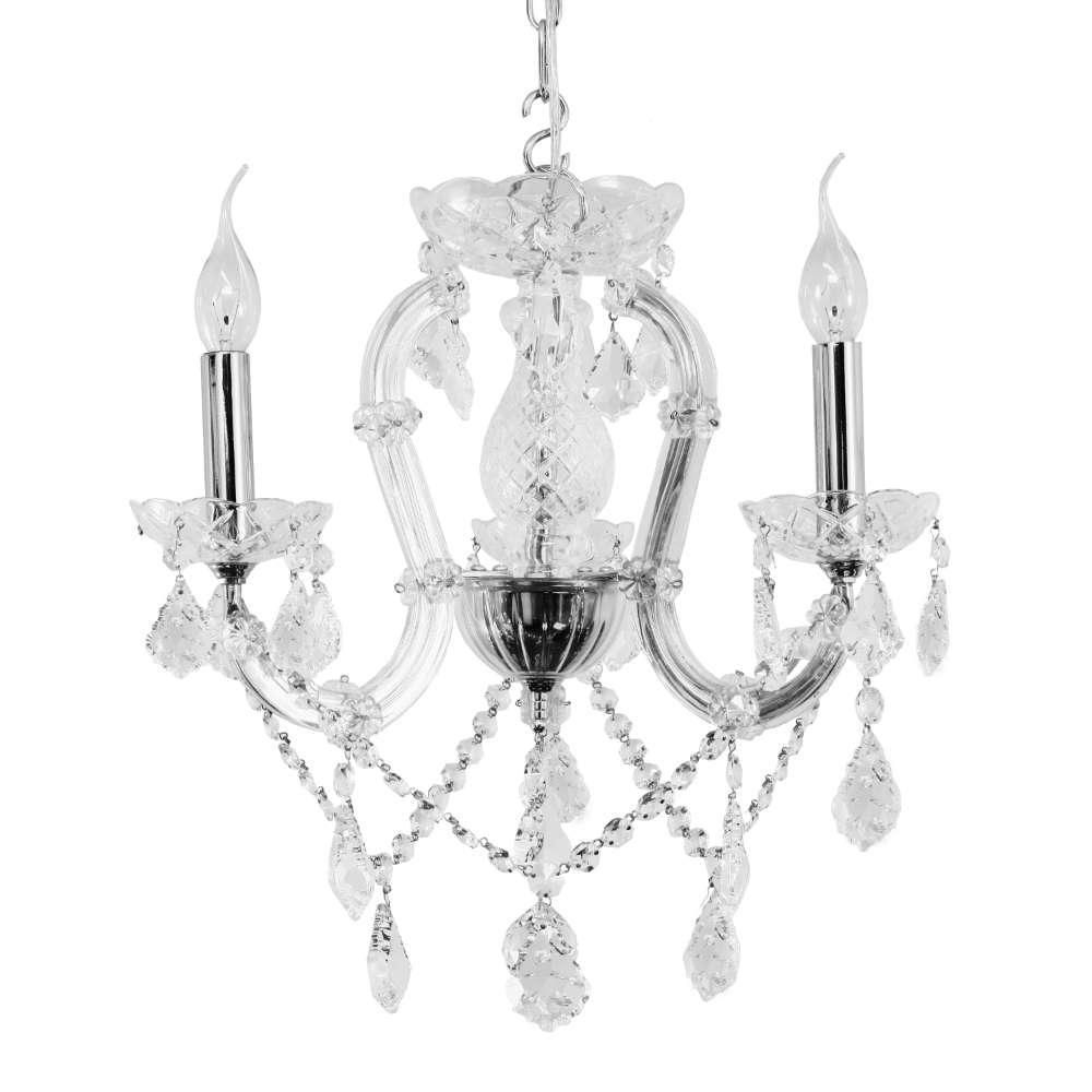 Lámpara De Cristal Maria Teresa 3 Luces Cromada