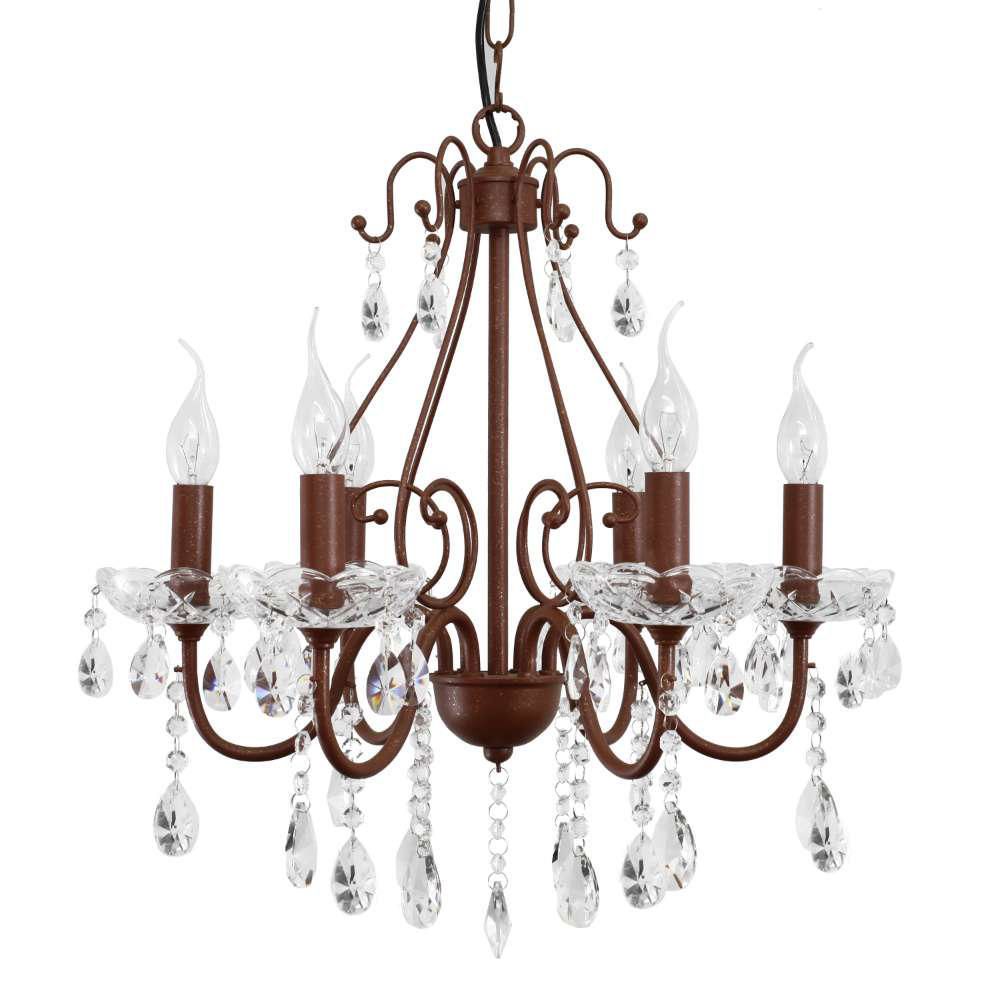 Lámpara De Techo Roman 6 Luces Marron