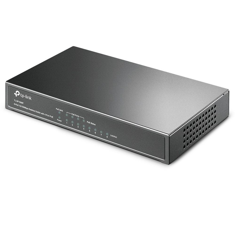 Switch TP-Link TL-SF1008P de 8 Puertos 10/100Mbps con 4 Puertos POE