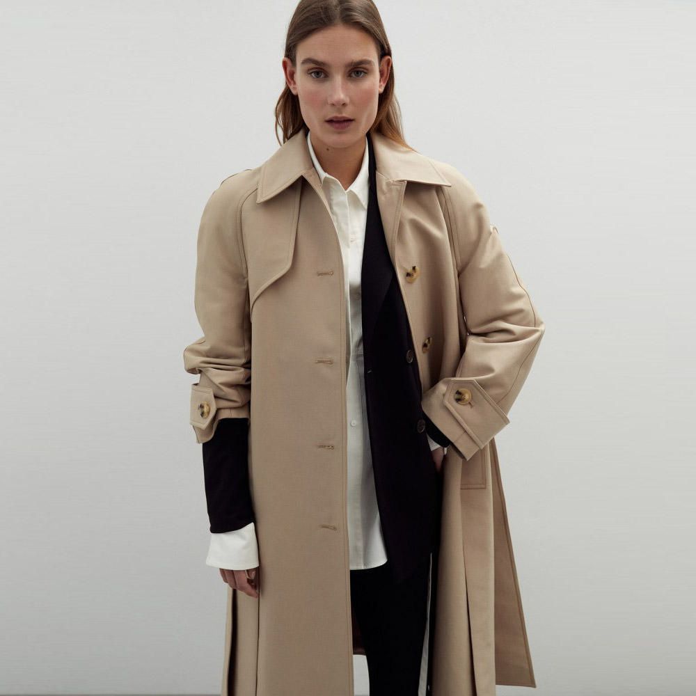 trench camel mujer