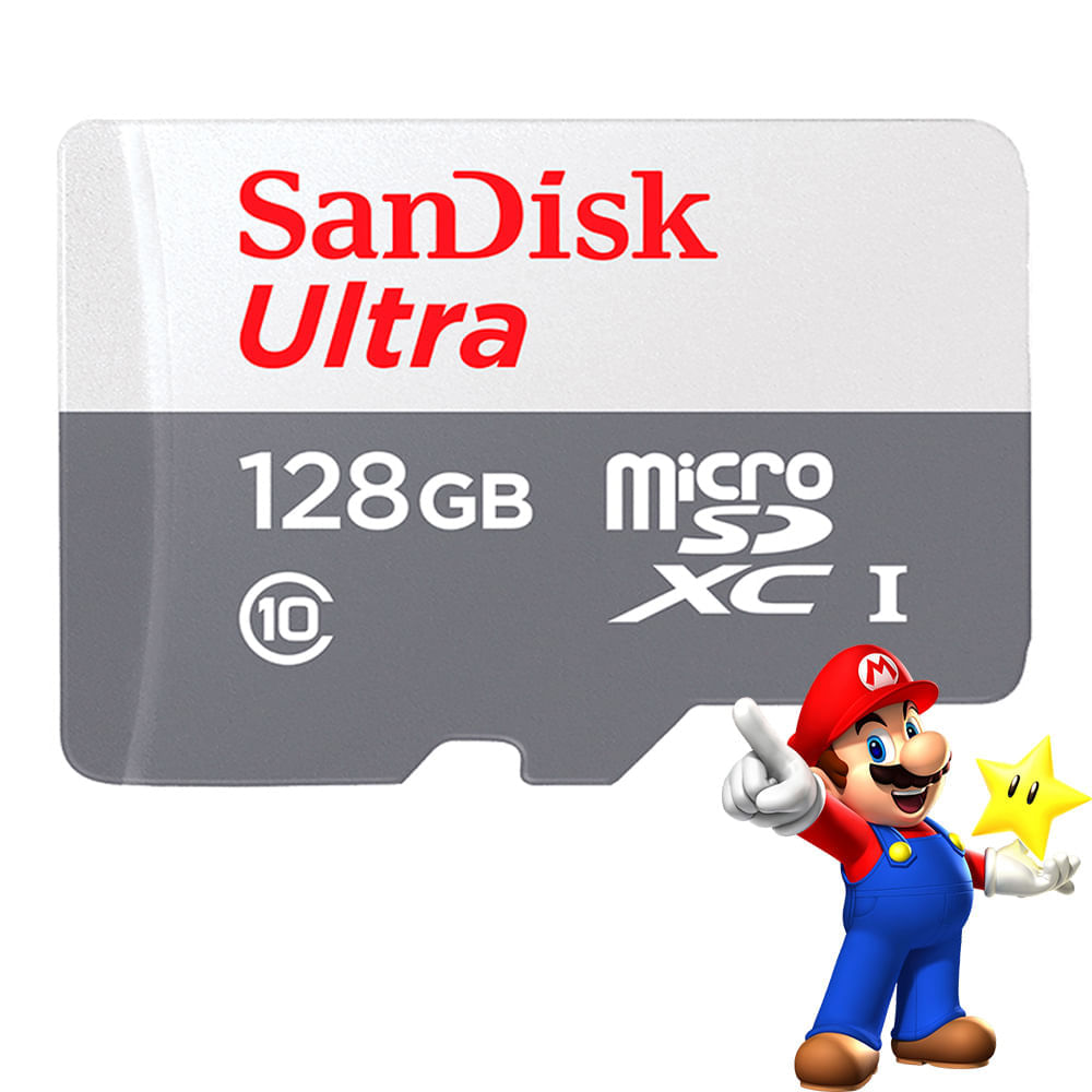 Memoria 128GB Nintendo Switch MicroSDXC UHS-I 100MBs Gris