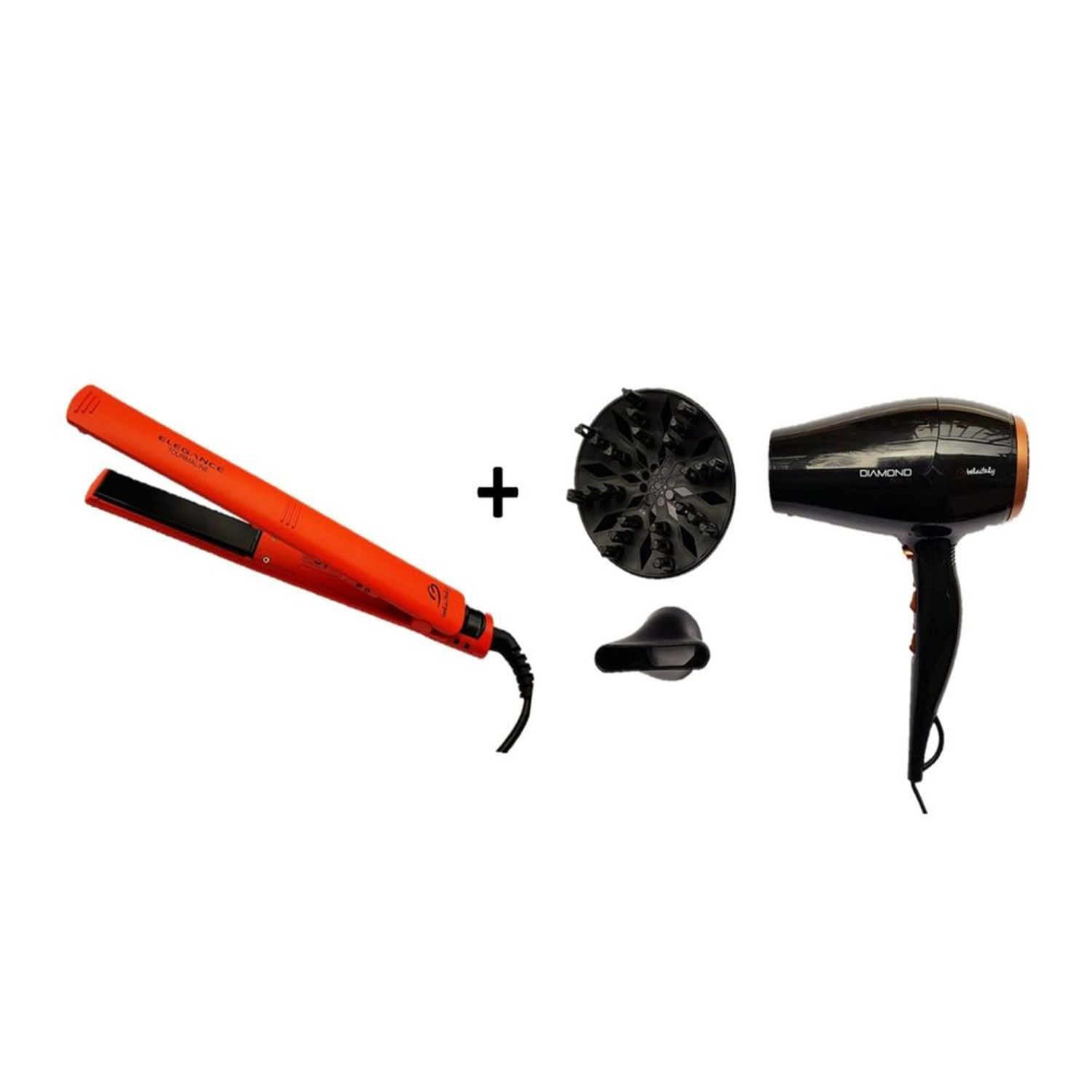 Pack Plancha de Cabello Elegance Tourmaline + Secadora de Cabello Diamond  Gold 230°C-2300w | Oechsle - Oechsle