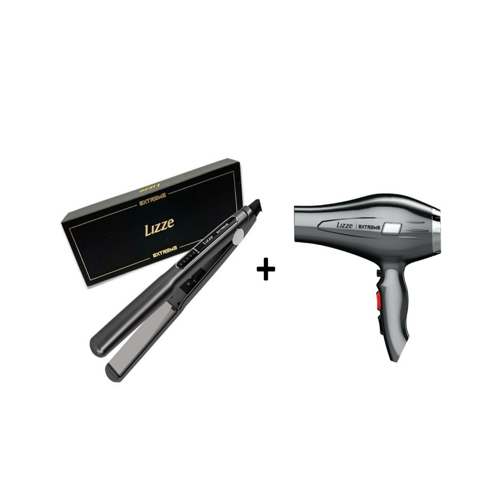 Pack Plancha de Cabello Lizze Extreme + Secadora de Cabello Extreme 2400W