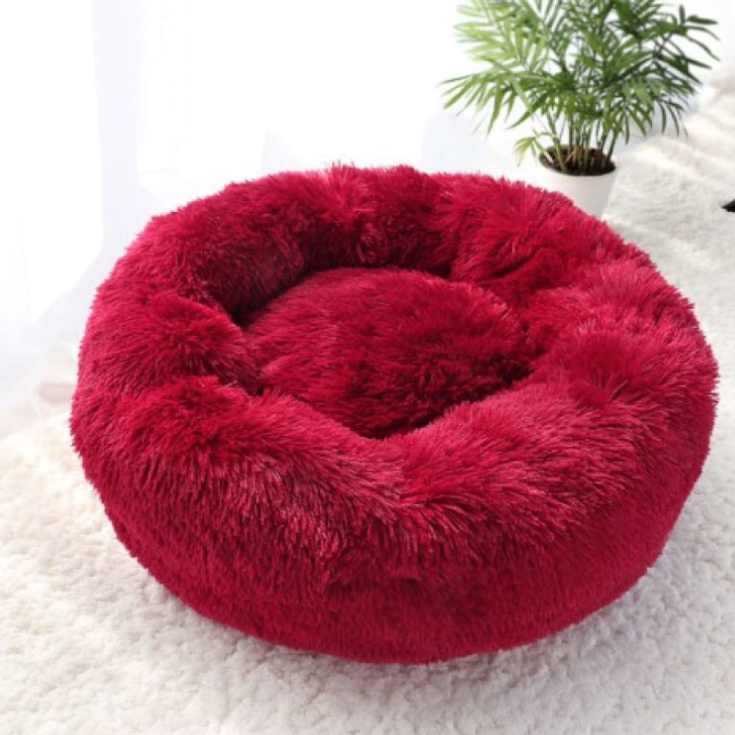 Cama de peluche para perro hot sale