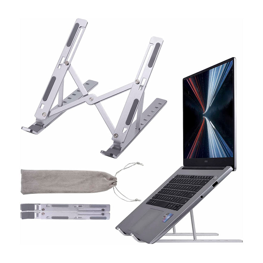Soporte de aluminio para laptop - Plateado