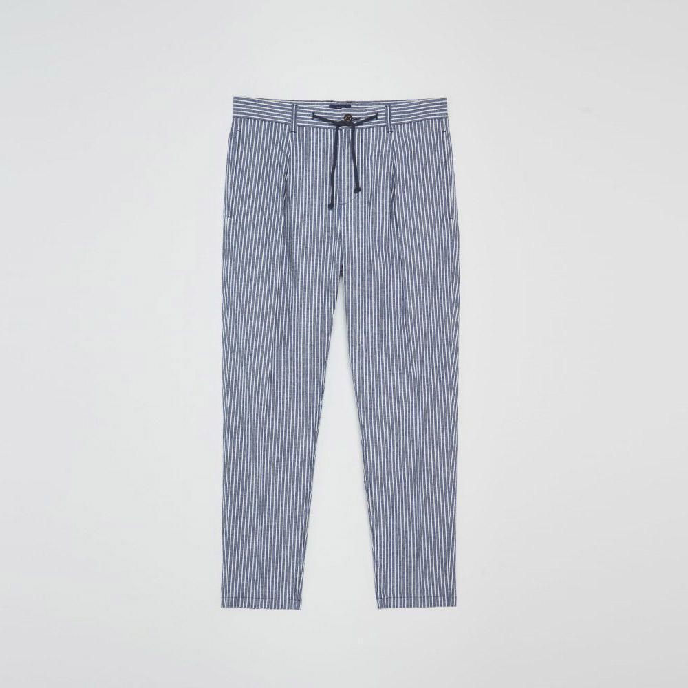 Pantalón Sfera Hombre Lino Rayas Navy | Oechsle - Oechsle