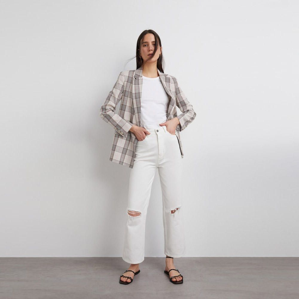 Blazer Sfera Mujer Rústica Cuadros Brown | Oechsle.pe - Oechsle