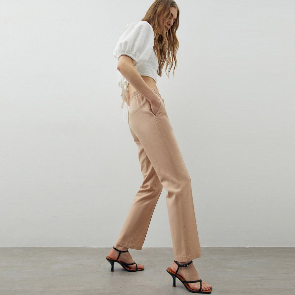 Pantalón Sfera Mujer Fluido Lino Beige | Oechsle.pe - Oechsle