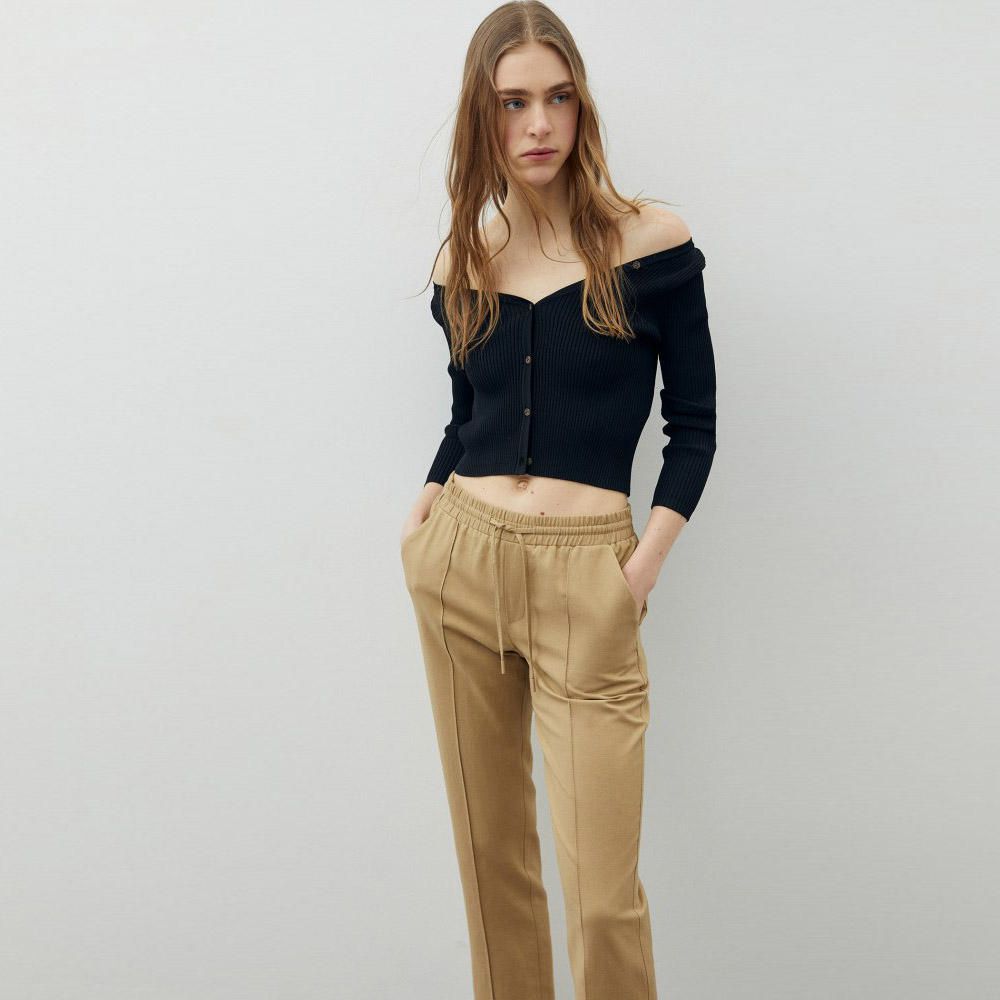 Pantalón Sfera Mujer Fluido Lino Camel | Oechsle.pe - Oechsle