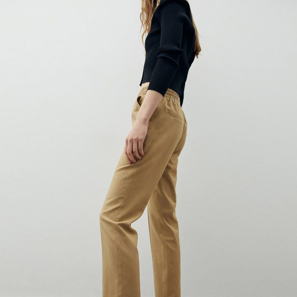 Pantalón Sfera Mujer Fluido Lino Camel | Oechsle.pe - Oechsle