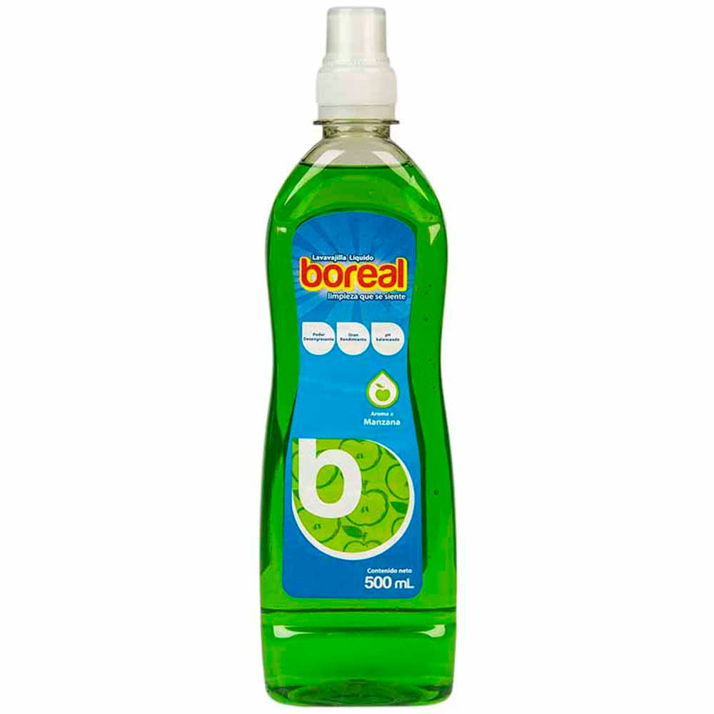Lavavajilla Líquido BOREAL Manzana Botella 500ml
