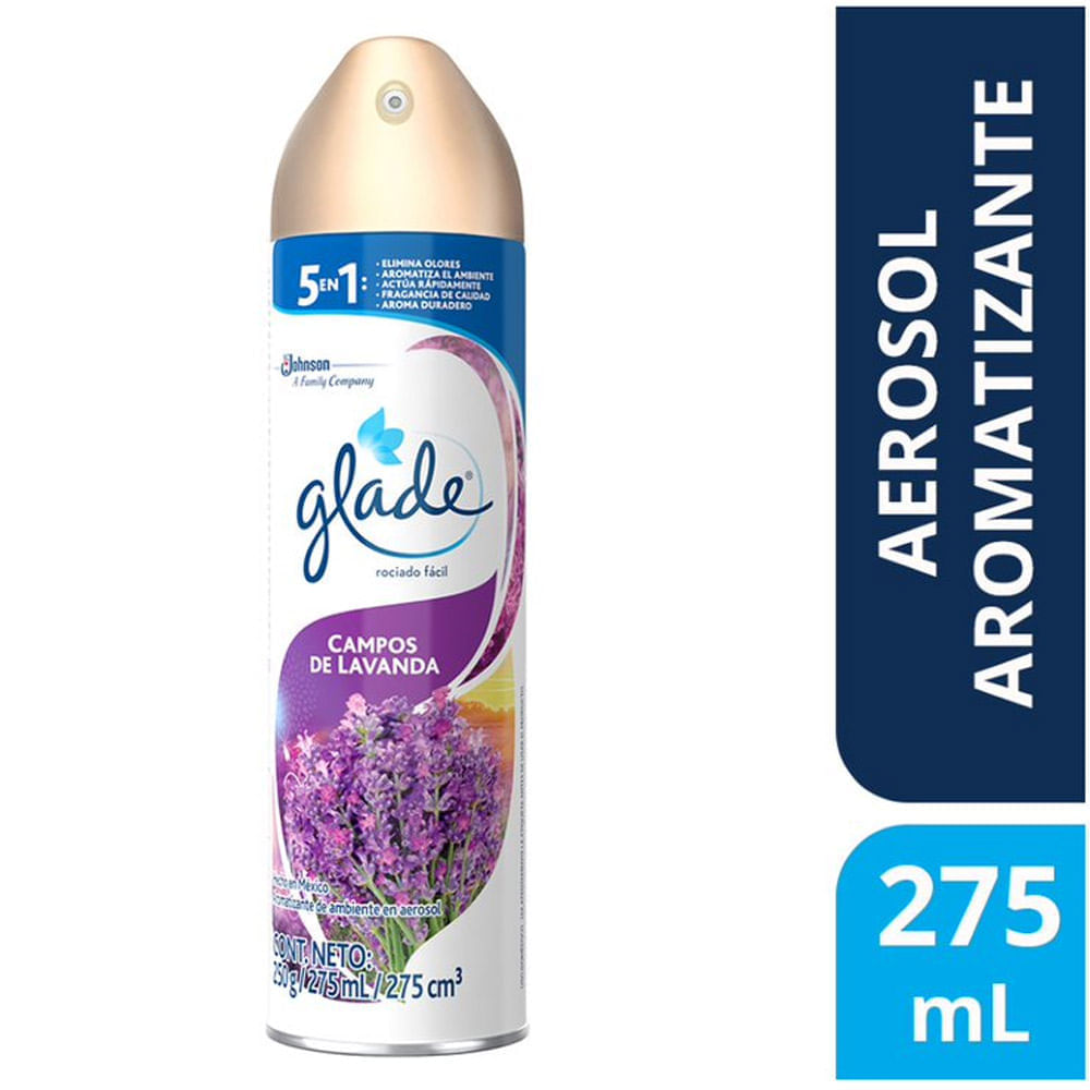 Ambientador en Aerosol GLADE Campos de Lavanda Frasco 275ml