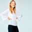 Blusa Bambula con Volantes Blanco