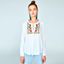 Blusa con Bordado de Flores Blanco