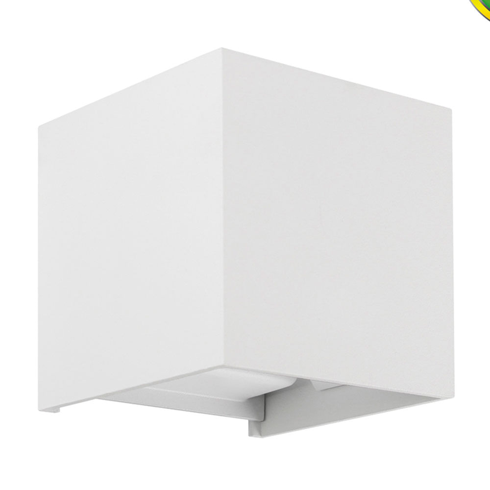 Aplique exterior Cubo led 6W luz cálida IP65 blanco