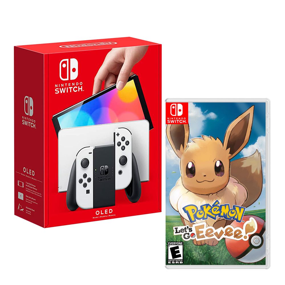 Nintendo Switch Modelo Oled Blanco + Pokemon Lets Go Eevee