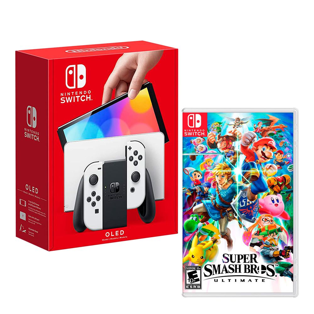 Nintendo Switch Modelo Oled Blanco + Super Smash Bros