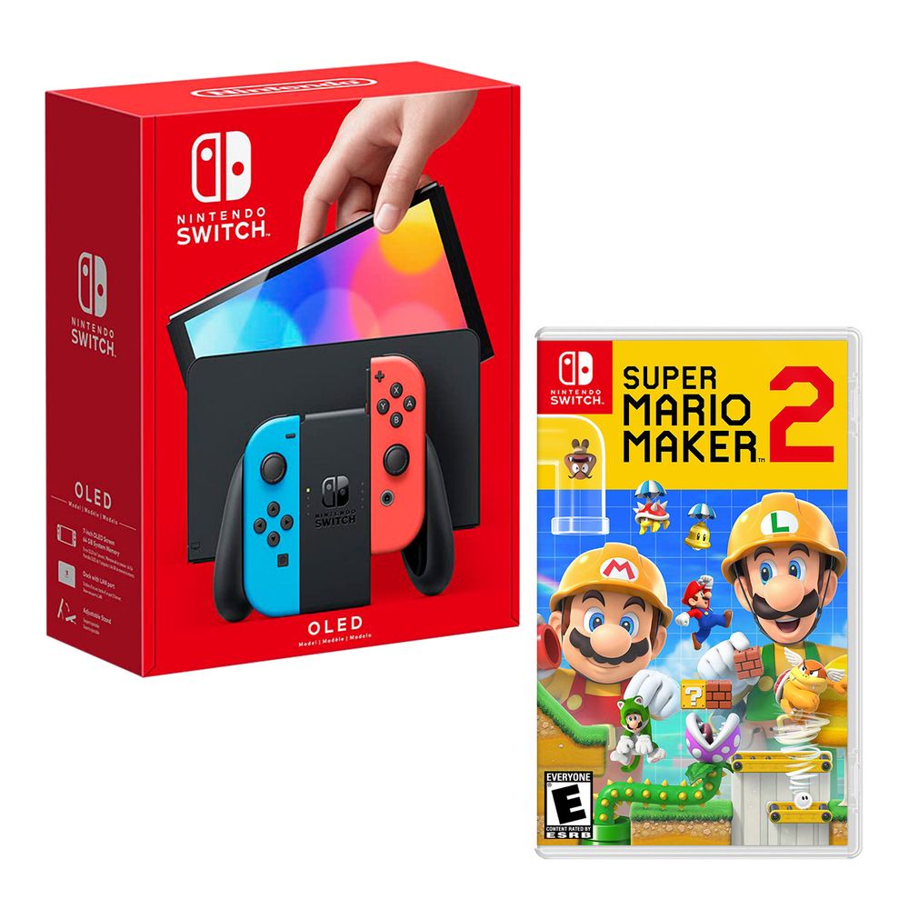 Nintendo Switch Modelo Oled Neon + Mario Maker 2
