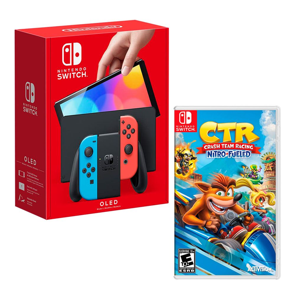 Nintendo Switch Modelo Oled Neon + Crash team Racing