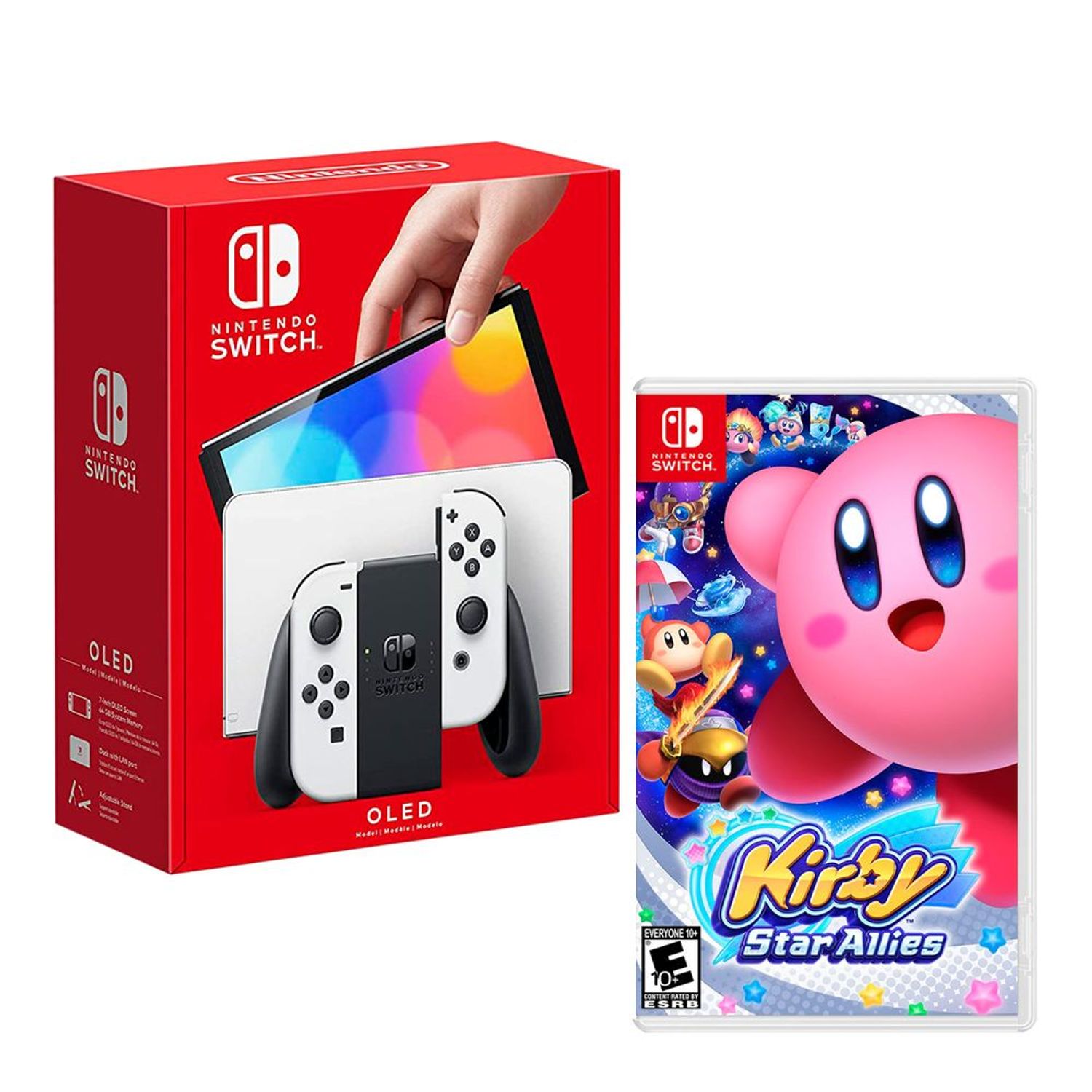 Consola Nintendo Switch Modelo Oled Blanco + Kirby Star Allies   - Oechsle