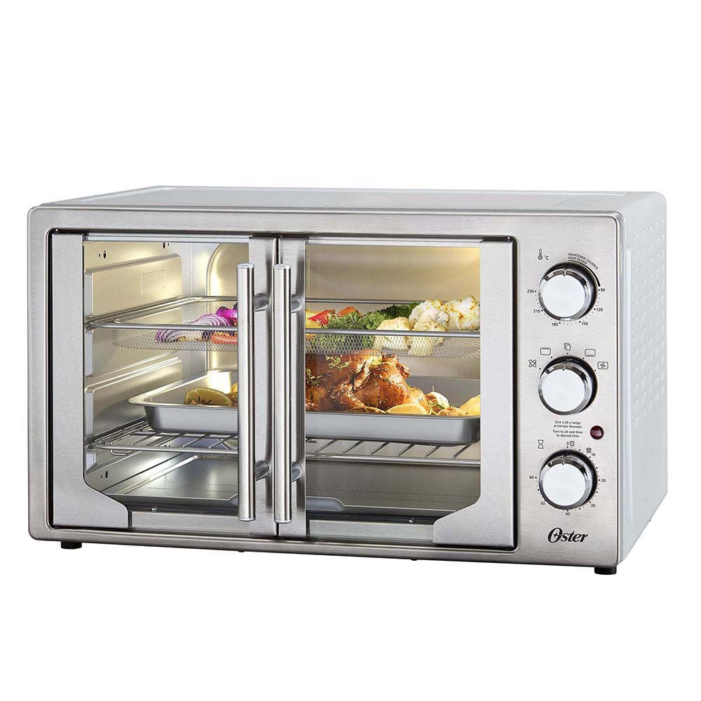 Horno Extra Grande de Puertas Estilo Francés con Freidora de Aire Oster  2158605 Gris | Oechsle.pe - Oechsle