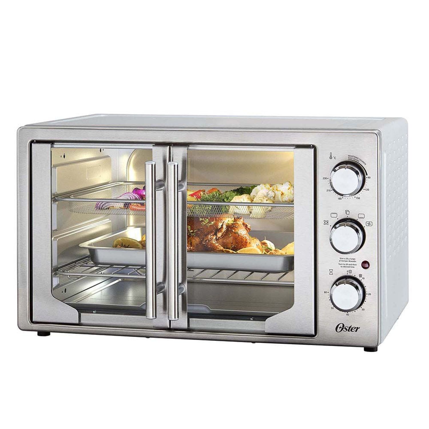 Ripley - HORNO ELECTRICO OSTER PUERTA FRANCESA 42LTS + AIR FRYER OSTER®  TSSTTVFDMAF