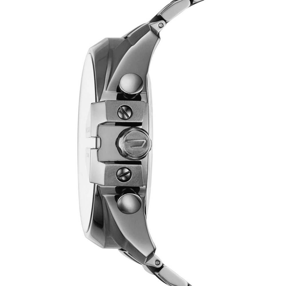 Diesel Hombre 'Mega Chief' reloj de cuarzo de acero inoxidable, color:  plateado (modelo: DZ4417), plateado