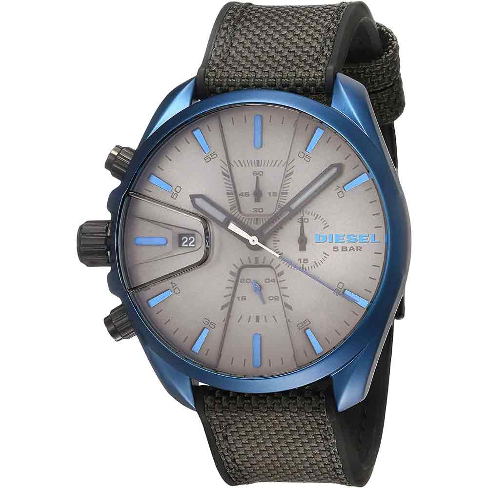 Reloj Diesel MS9 Chrono DZ4506 Para Hombre Cronómetro Fecha Aluminio Azul  Correa de Nailon Negro | Oechsle