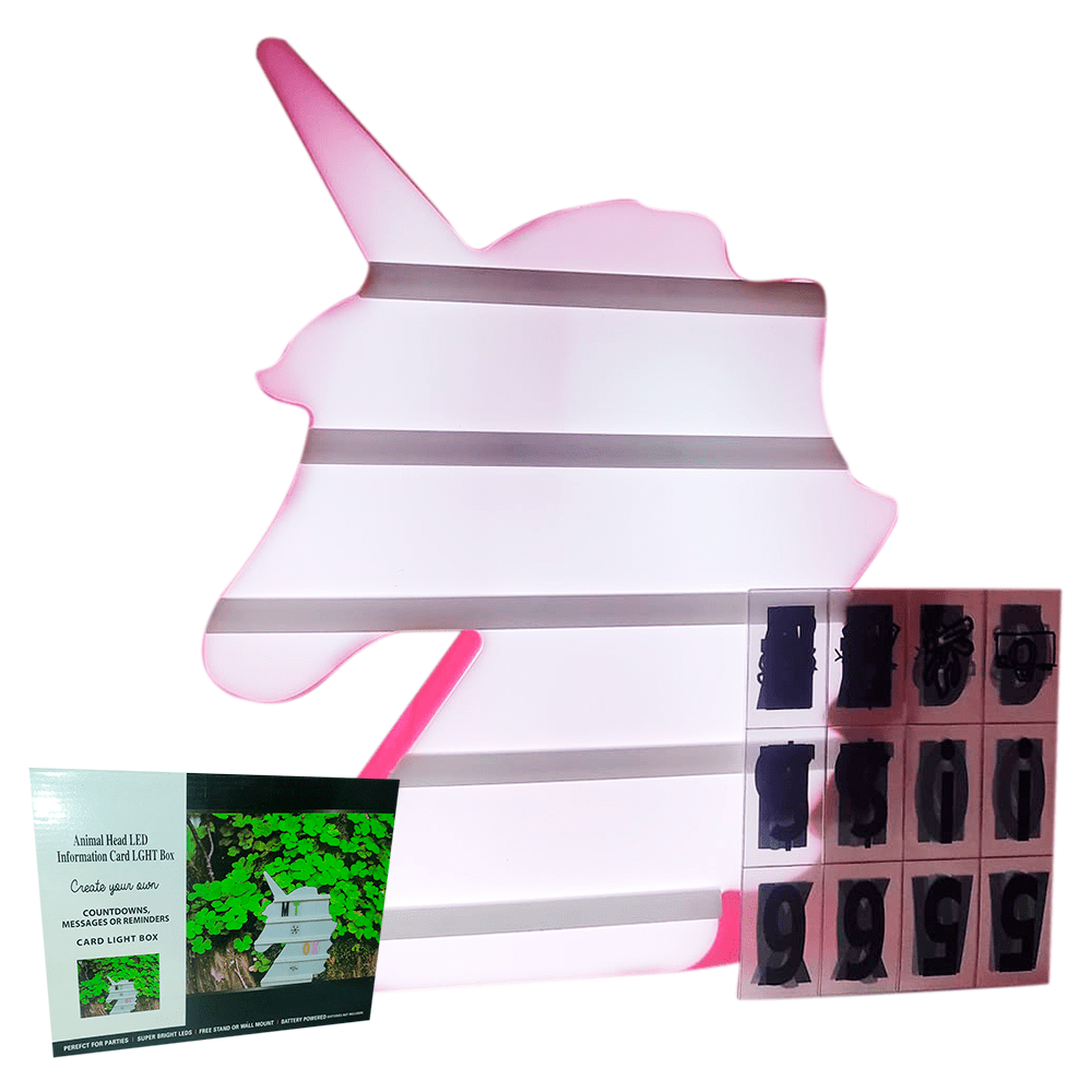 Caja Luz Unicornio animal Letras Pizarra Letrero Caja Led