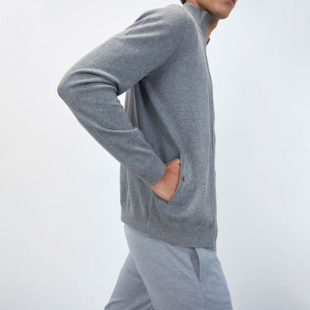 Chompa Sfera Hombre Cremallera Grey Melange | Oechsle - Oechsle