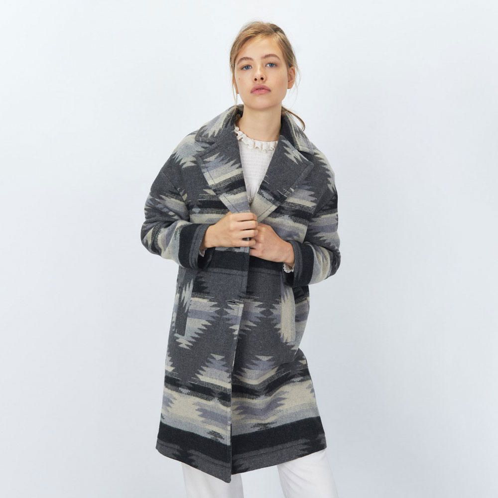 Abrigo Sfera Mujer Ikat Gris | Oechsle.pe - Oechsle