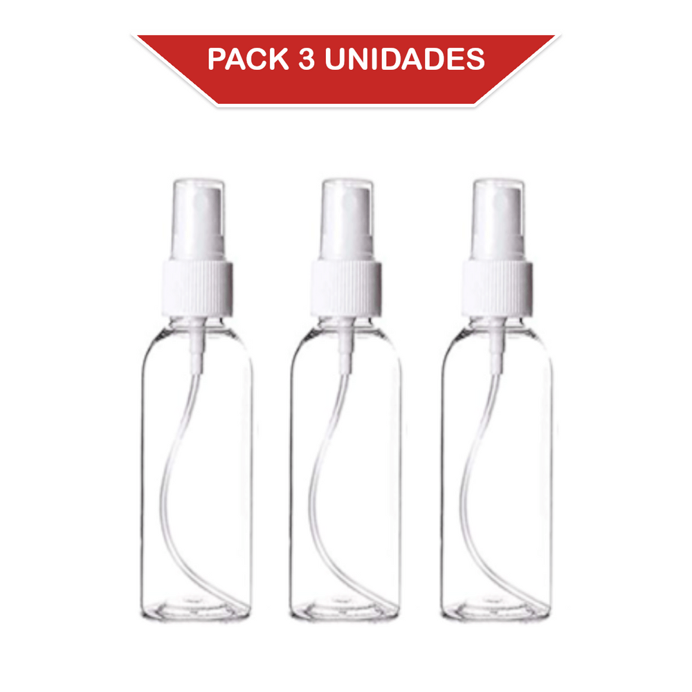 Frasco Spray Atomizador 100ml Pack 3 Unidades