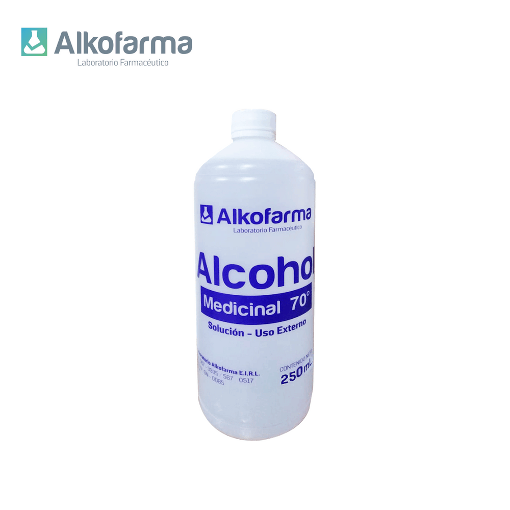 Alcohol Líquido Medicinal 70° Alkofarma 250ml