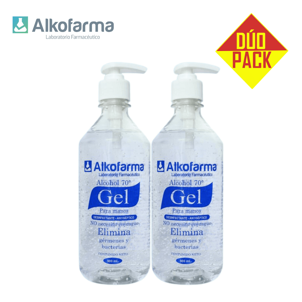 Alcohol en Gel 70° Alkofarma 500ml Dúo Pack