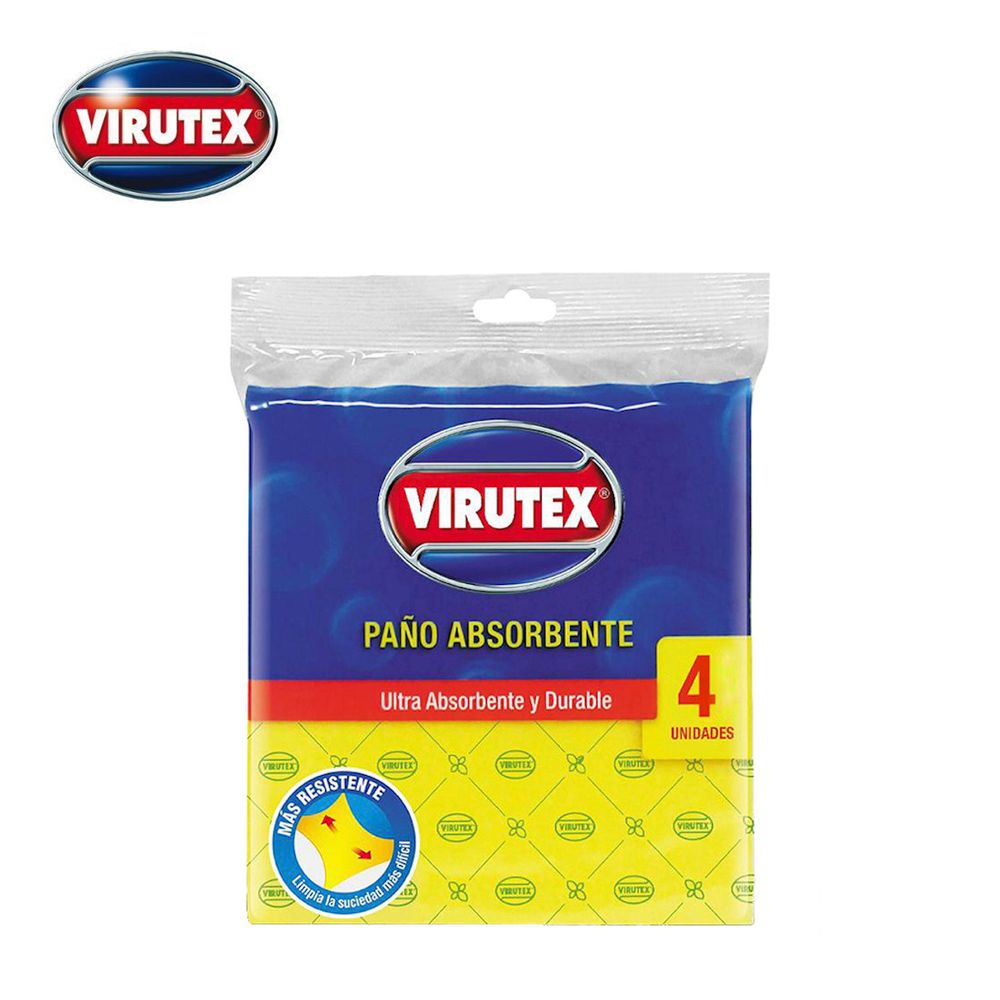 Paño Absorbente Multiusos Ultra Virutex Bolsa *4und Amarillo