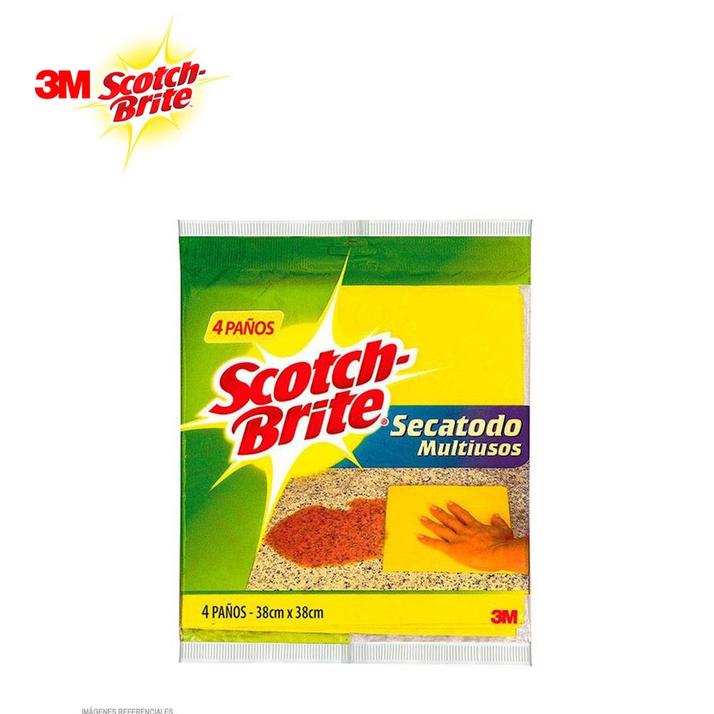 Paño Absorbente Multiusos Scotch-Brite Bolsa *4und Amarillo