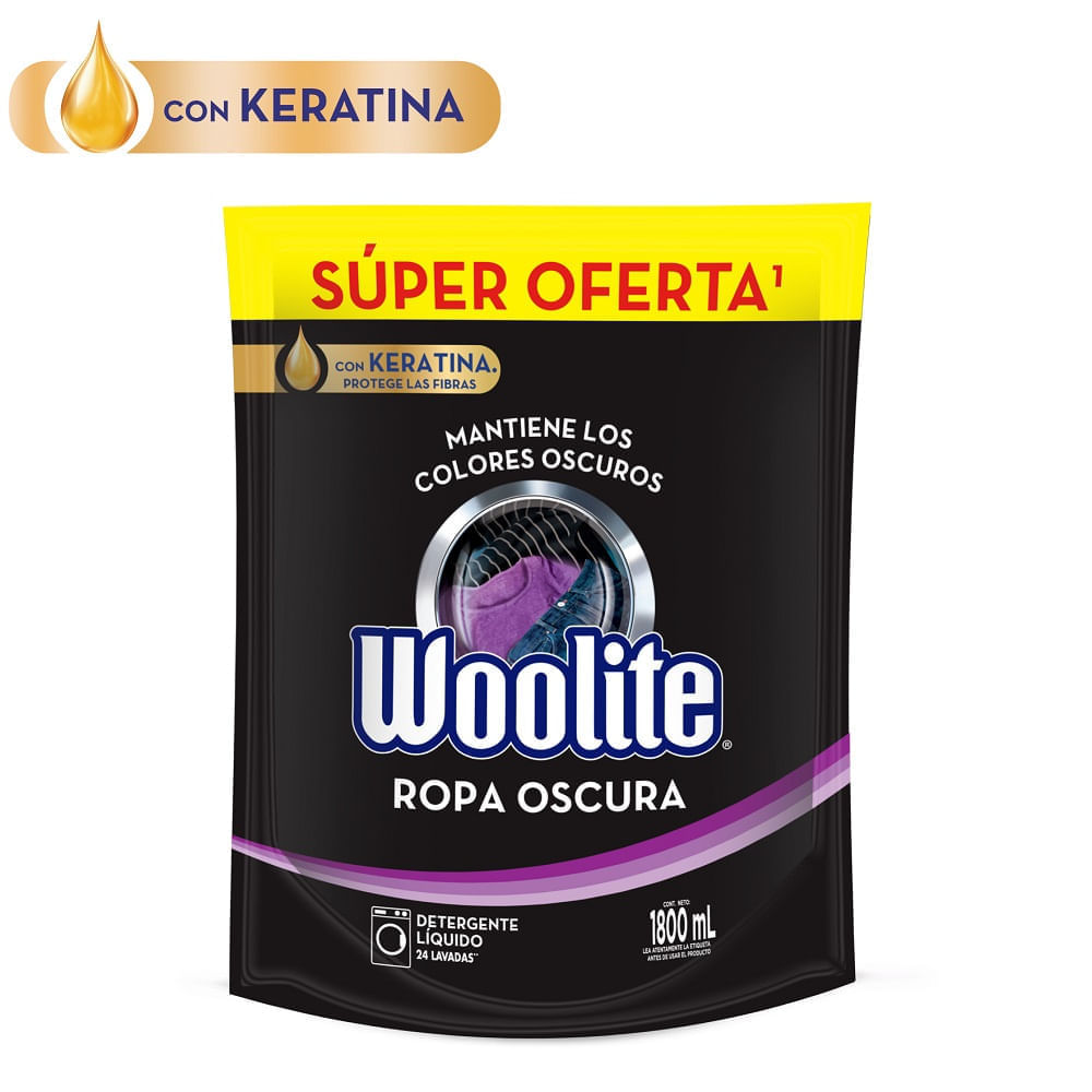 Detergente Líquido WOOLITE Ropa Oscura Doypack 1.8L