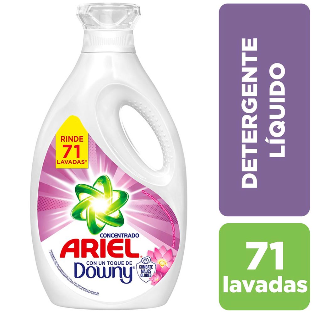 Detergente Líquido ARIEL con un Toque de DOWNY Botella 2.84L
