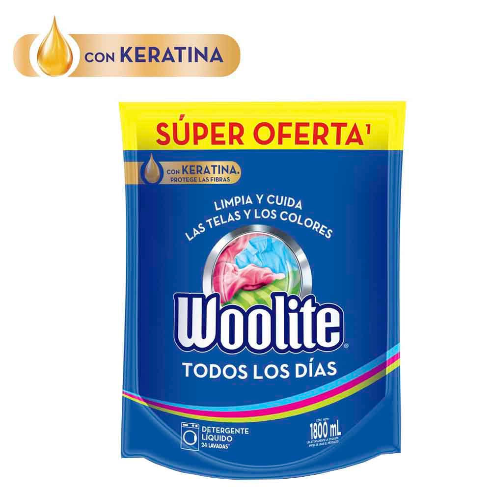 Detergente Líquido WOOLITE Todos los dias Doypack 1.8L