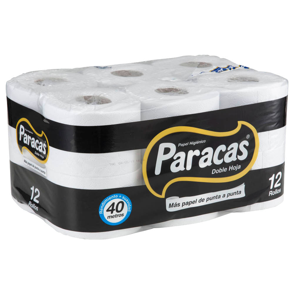 Papel Higiénico PARACAS Black Doble Hoja Paquete 12un