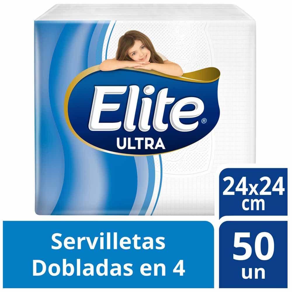 Servilletas de Papel Dobladas ELITE Cocktail Paquete 50un