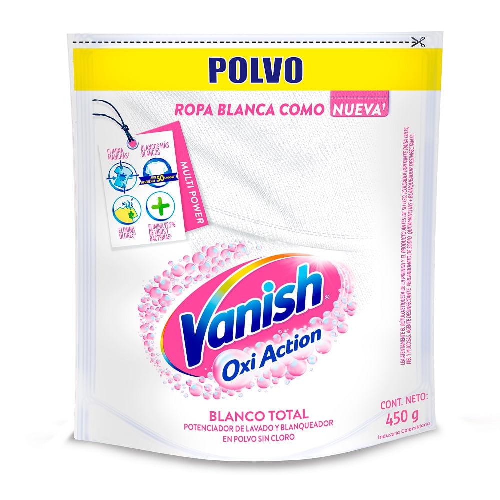 Quitamanchas Líquido VANISH Ropa Blanca Doypack 450ml