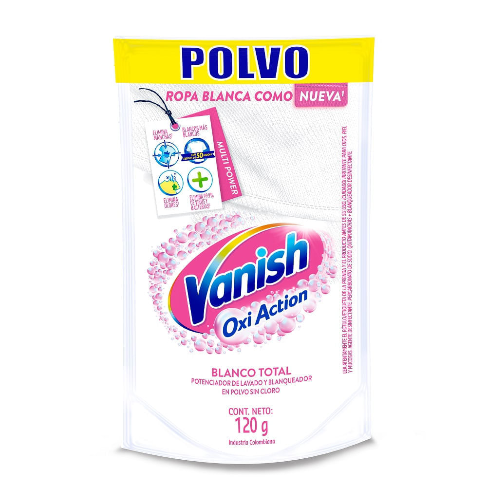 Quitamanchas en Polvo VANISH Ropa Blanca Doypack 120g