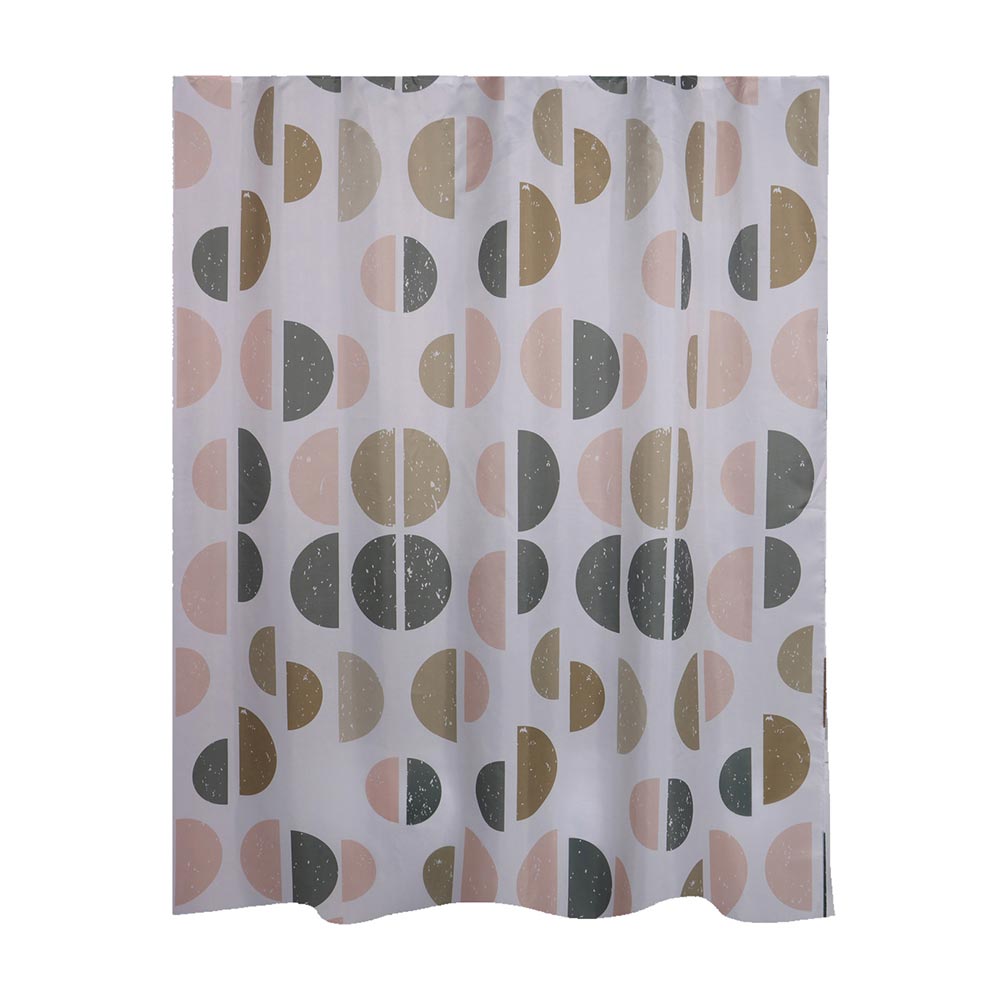 Cortina de Baño con Aros Orange 180x180cm Poly Atomic