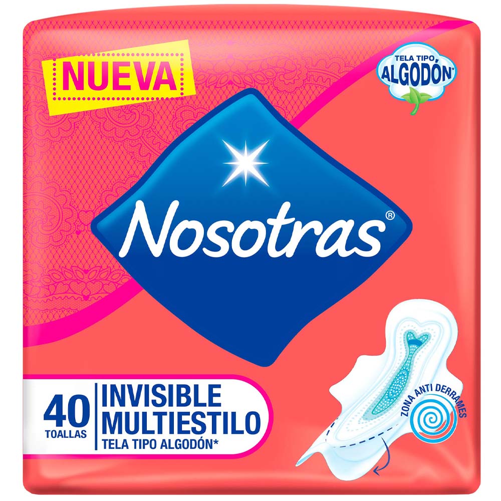 Toalla Higiénica NOSOTRAS Invisible Multiestilo Paquete 40un - Oechsle
