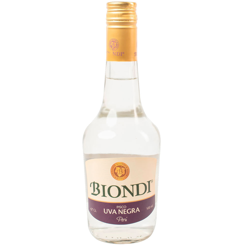 Pisco BIONDI Negra Mollar Botella 500ml